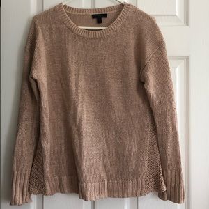 JCrew Mixed Knit Brown Linen Sweater XS